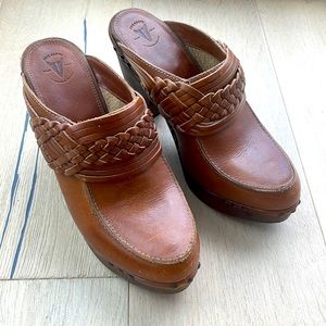 Frye Braided Leather Mules Clogs
